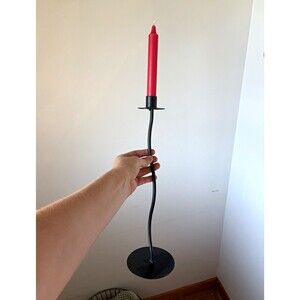 Black Metal Matte Taper Candlestick Holder